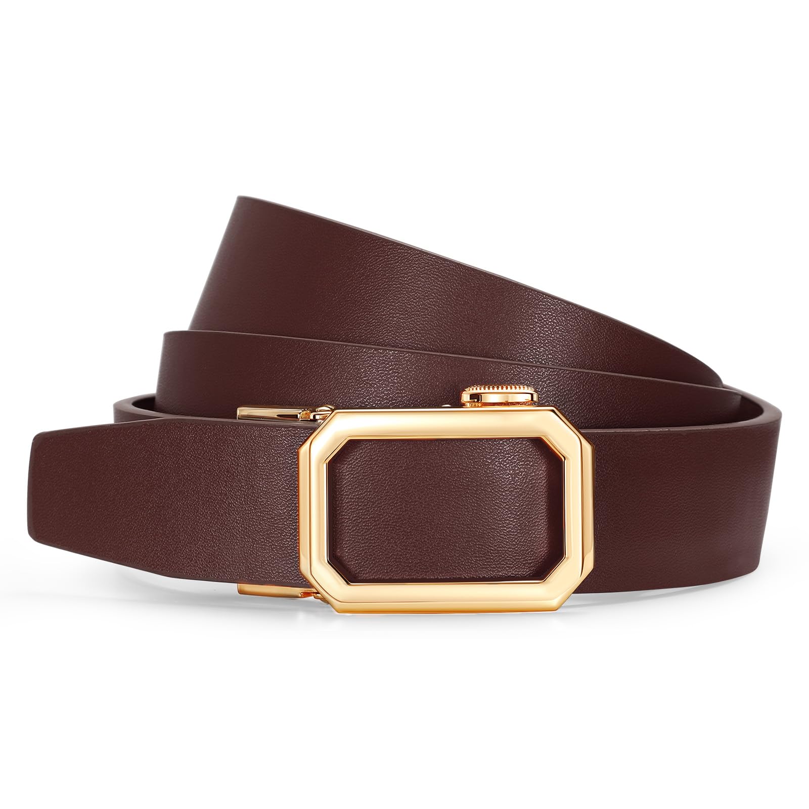 SUOSDEY Ratschengürtel für Damen, Automatik Ledergürtel ohne löcher für Jeanshosen verstellbare 31 mm Breite