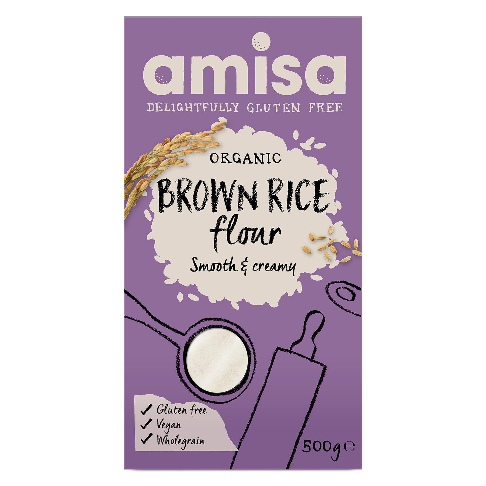 Amisa Organic Brown Rice Flour, 500g