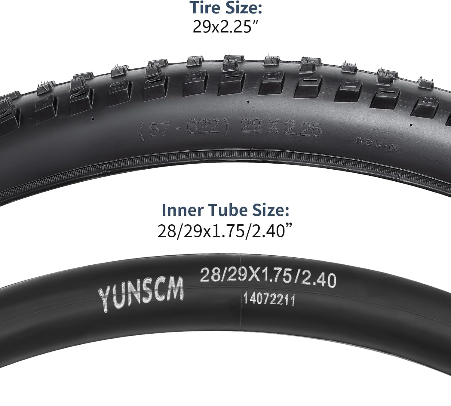 YUNSCM 2-SZTUK 29 cali opony rowerowe górskie 29x2.25/57-622 i 29 cali dętka rowerowa zawór Schradera z kompatybilnym z rowerem górskim 29x2.20/2.25/2.30 opony rowerowe i dętka (Y-704)