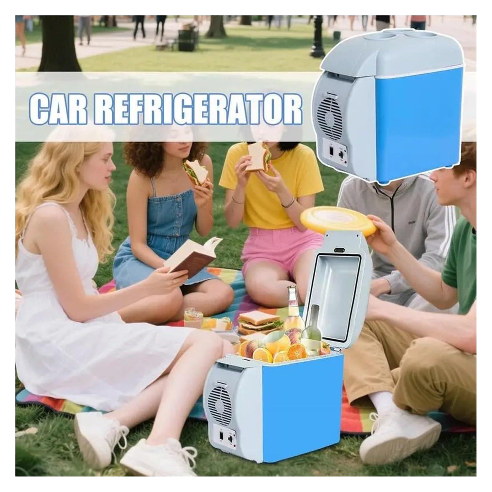 Mini refrigerador portátil for Coche de 7,5 l, 12 V CC, enchufable, Doble Modo, for Frutas