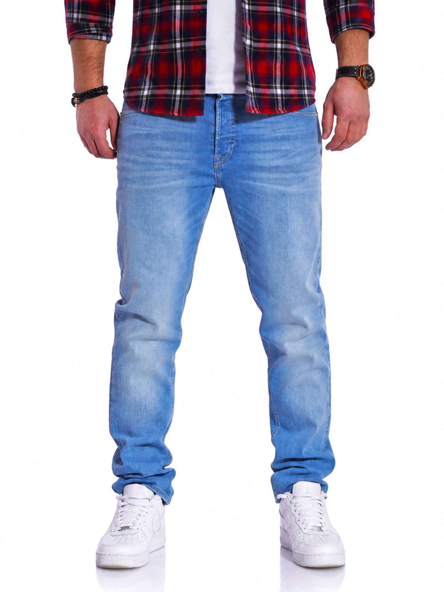 JACK & JONES Herren Jeans Clark ARIS Regular Fit Straight Leg Denim Herrenhose