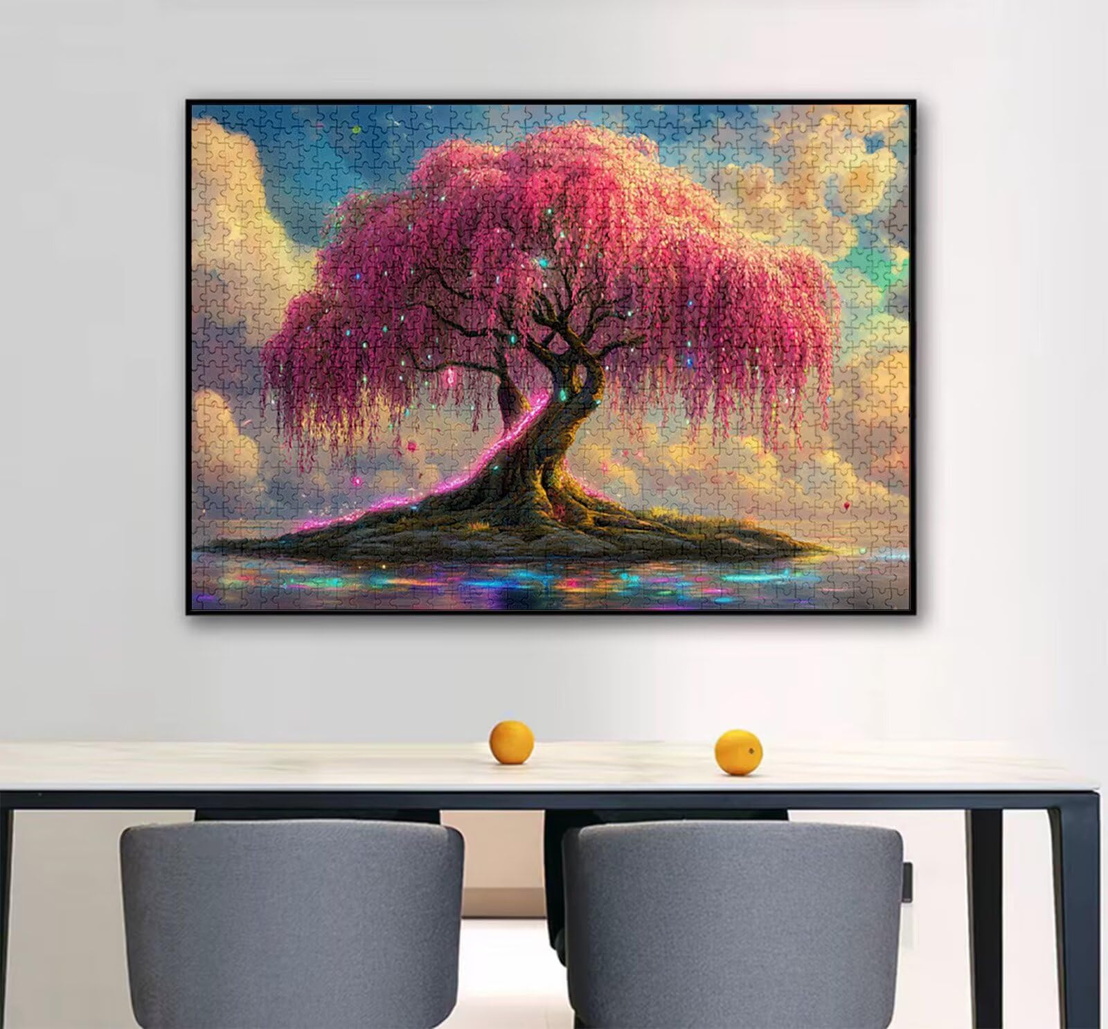 Albero Puzzle 1000 Pezzi Grandi Dimensioni per Adulti, Puzzle Sogno Motivo Progettazione con Compact Box e Poster Incluso per Home Room Wall Decor Regalo Donna Men Gifts, Legna Jigsaw 75x50cm,Model194