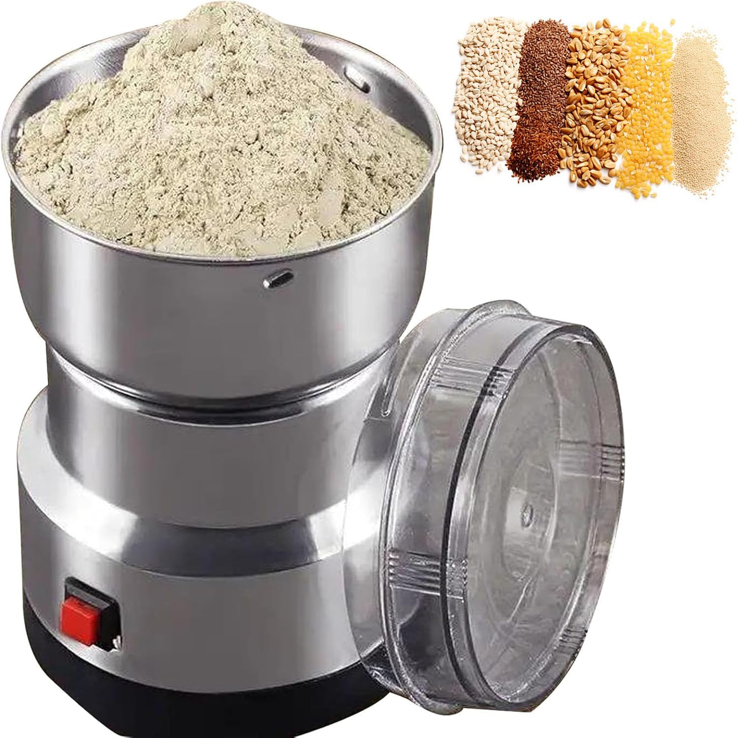 Molinillo de alimentos eléctrico: pulverizador de alta velocidad de acero inoxidable de 300 g para moler granos, harina, granos de café y condimentos