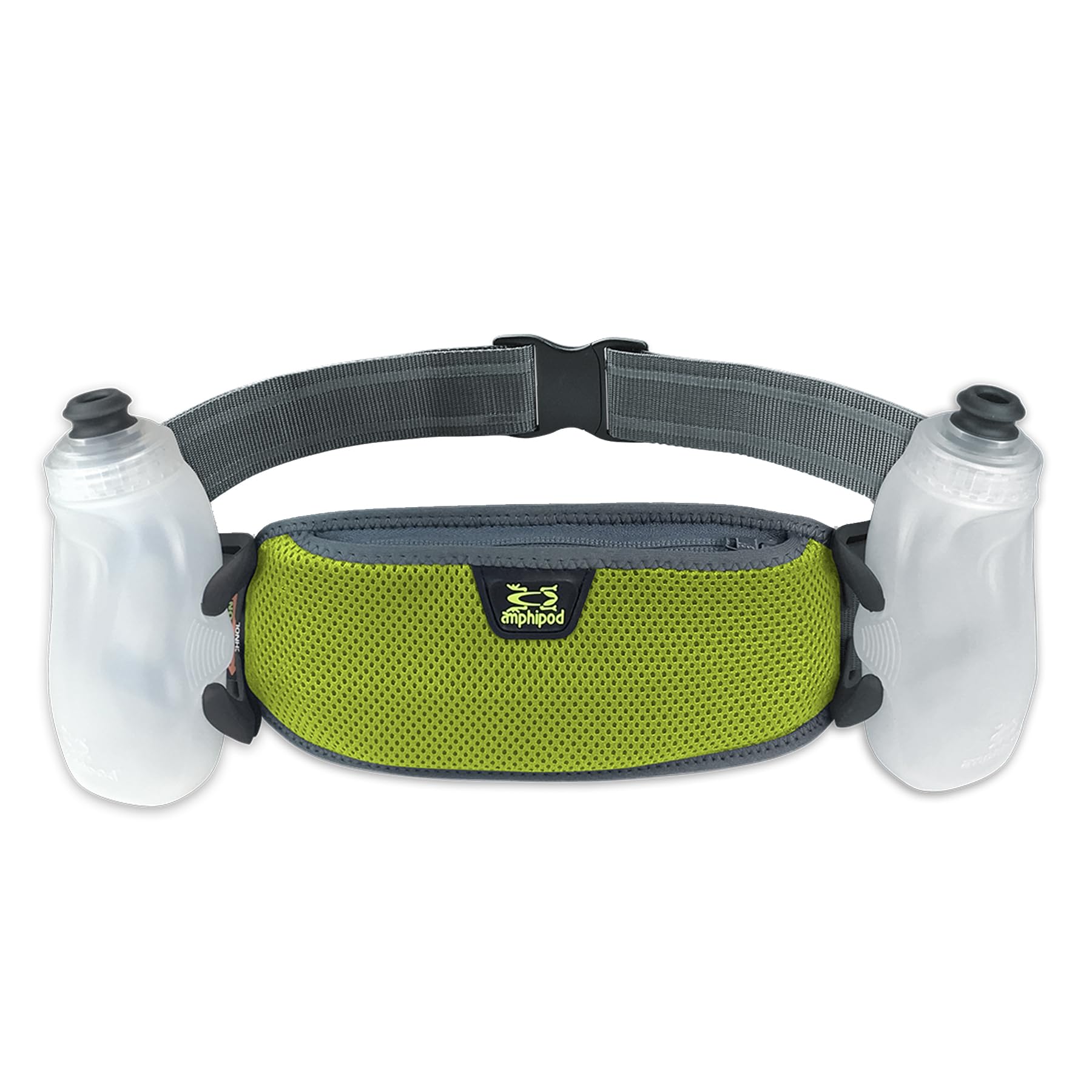 Amphipod RunLite Xtech 10K Hydration Belt, Ultra Runners Waist & Hydration Belt for Endurance Running, Racing, Men & Women - Amp Green - 21 oz
