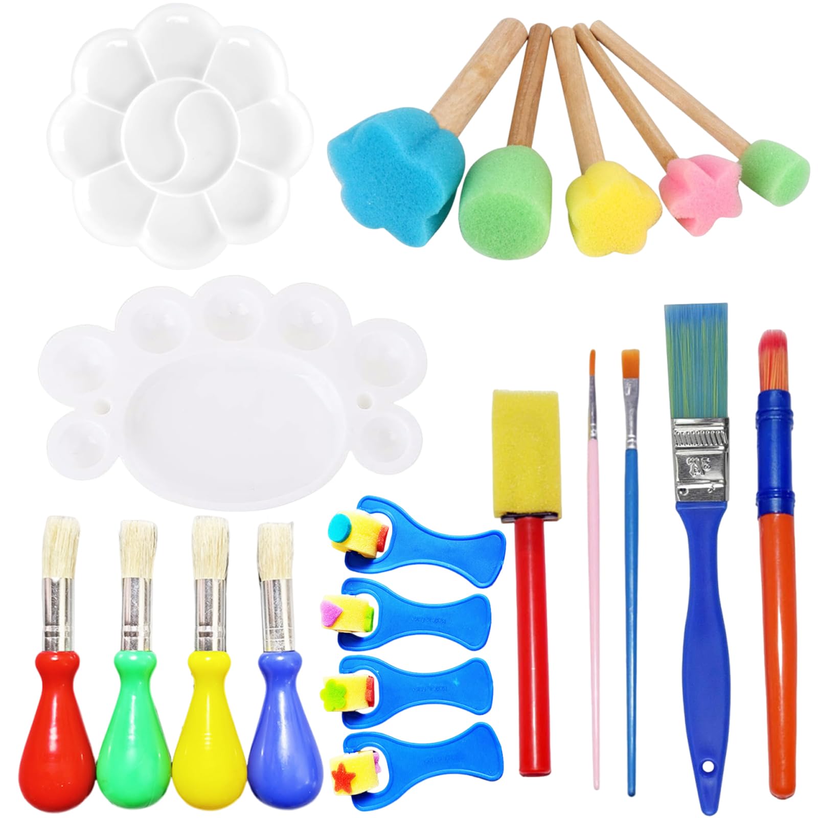 20-Piece Painting Set, Paint Brush Set Beginners, Paint Brushes Bring The Fun of Creating and Painting, Complete Drawing Kit with Various Brushes and Palette for Home School and Travel Activities