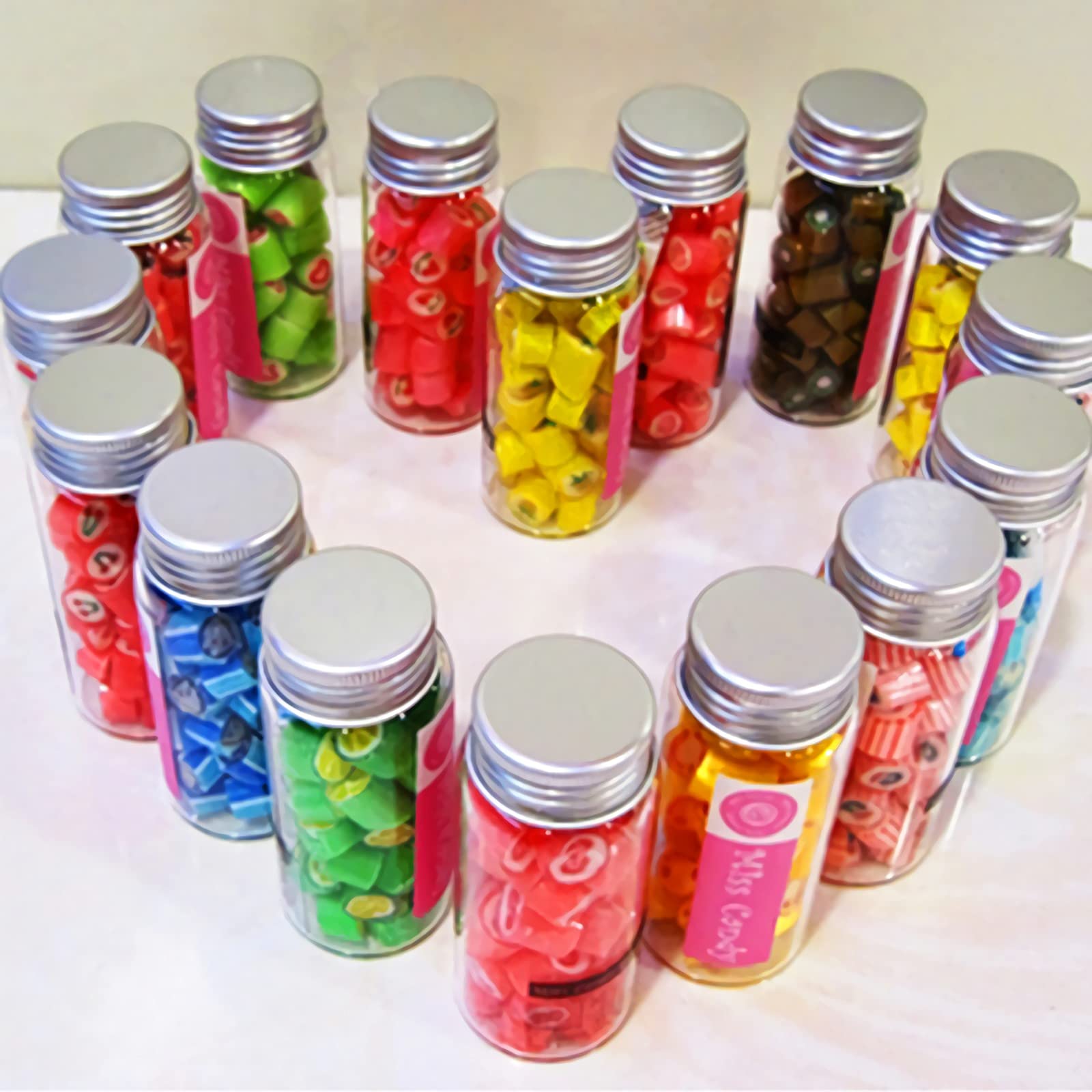 100 Stücke Gläschen mit Schraubverschluß 25ml Glasfläschchen Gläser Leere Transparent Flaschen für DIY Aufbewahrung,Candy Flasche
