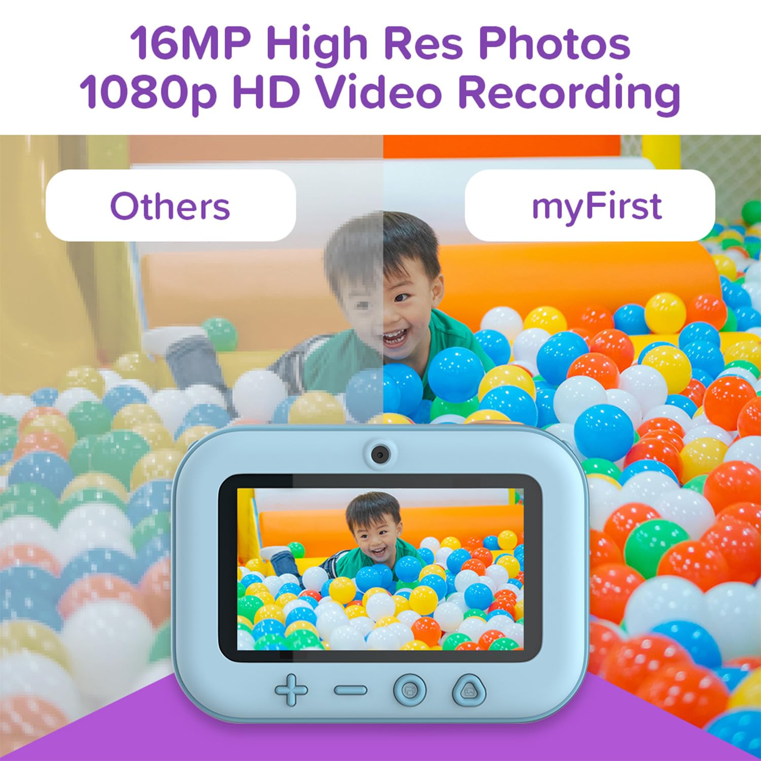 myFirst Insta 20 Appareil photo numérique à impression instantanée pour enfants 16 MP 1080p objectif selfie