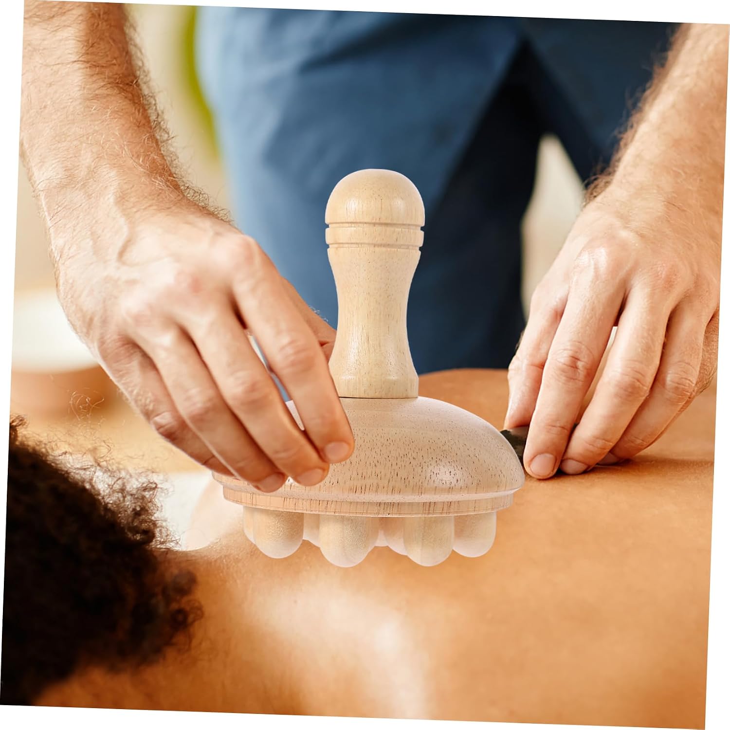 Massage Comb Gua Sha Tool for Scalp Neck Shoulders Multi-Functional Rubber Wood Massager with Mushroom Head Design for Acupoint Stimulation Blood Circulation Portable Massage Brush