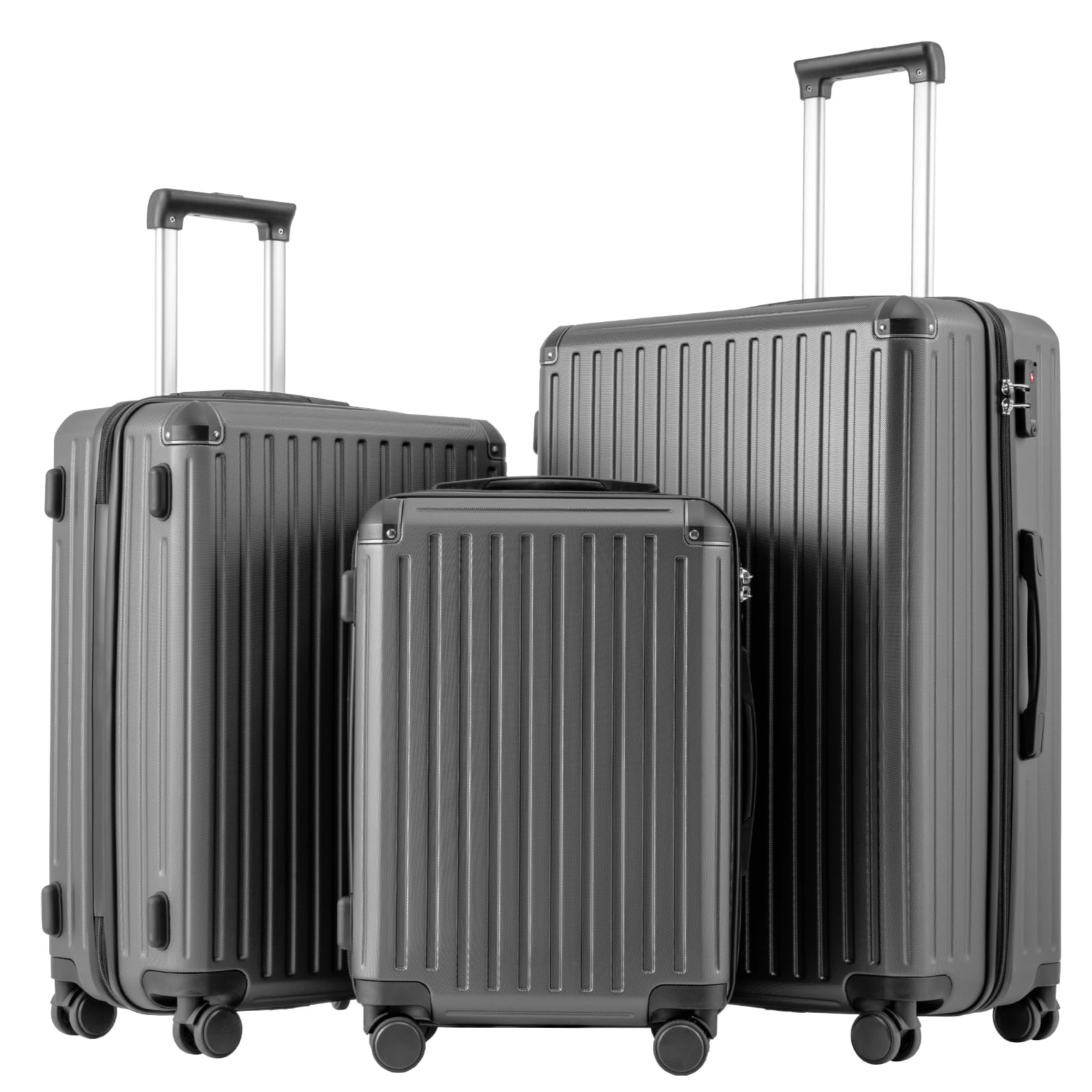 COOLIFE Koffer Trolley-Koffer Hartschalen-Koffer Rollkoffer Reisekoffervon ABS-Material mit TSA-Schloss Teleskopgriff und 4 Zwillingsrollen