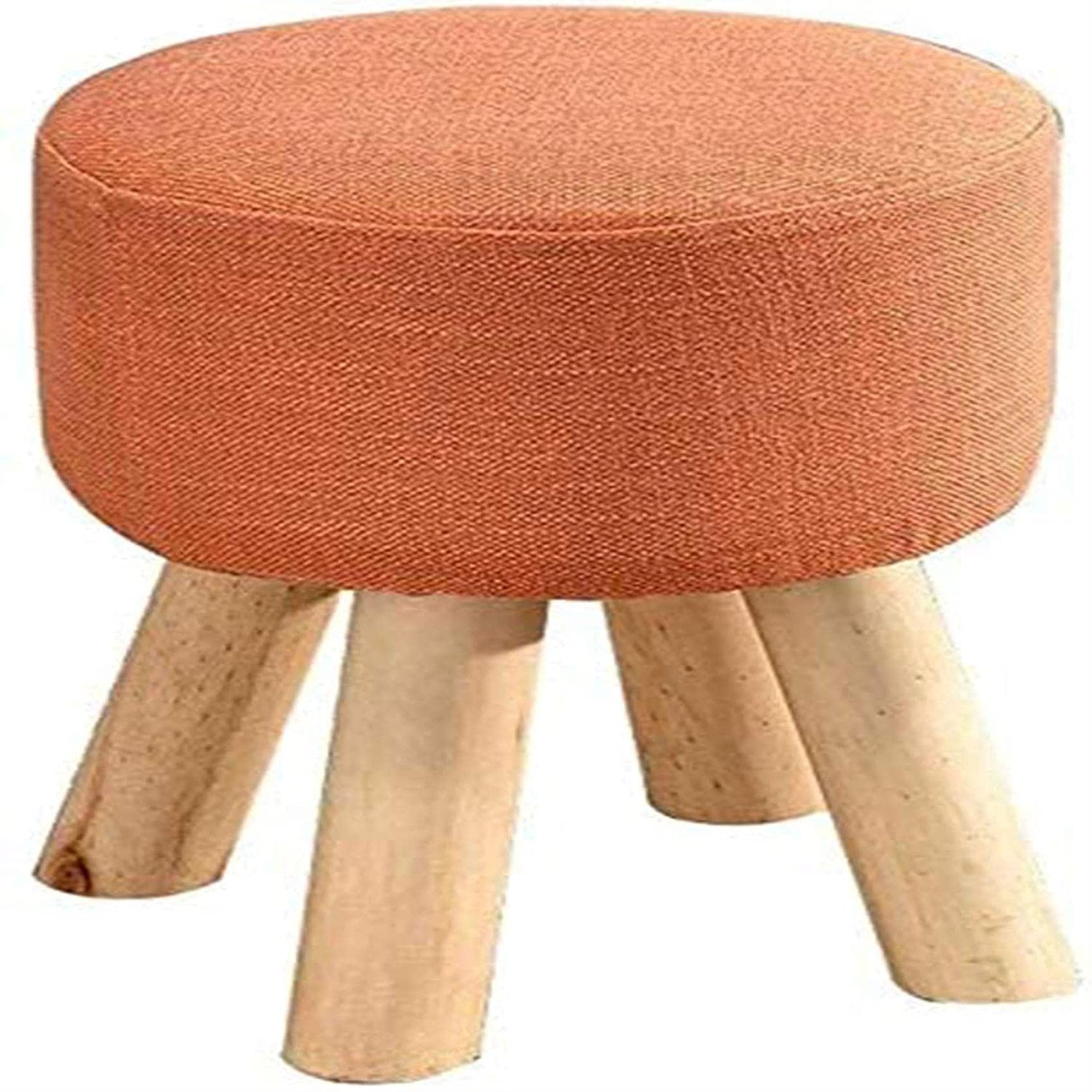 Repose-pieds rembourré en bois et tabouret de maison rond