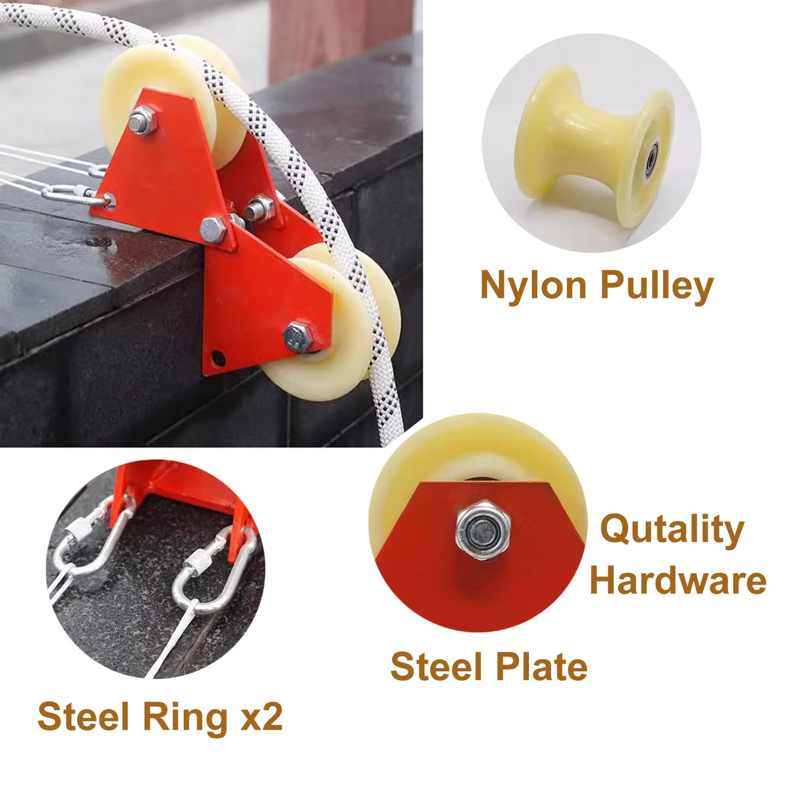 Poulie De Câble Pour Slider Slack-ine - Poulie De Câble En Acier Pour Slacklin-e - Multifonction, Très Résistante - Avec 5 Roulettes Slider Slacklin-e Pully - Accessoires De Roulement Coulissant