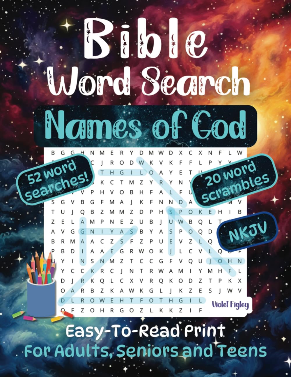 Bible Word Search Names of God: Easy-To-Read Print for Adults, Seniors and Teens (Bible Activity Books - Names of God)