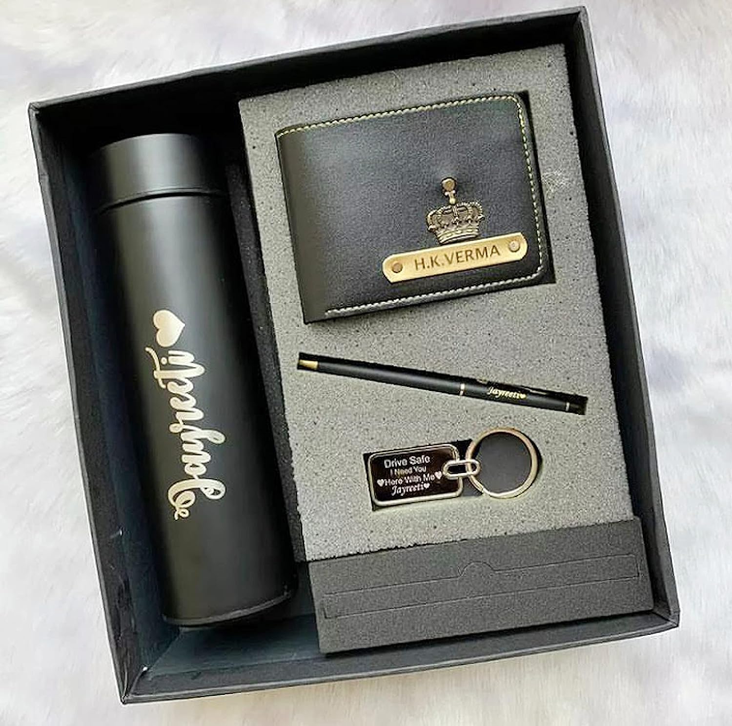 Tanvi Crafts Your Name Customized Personalized 4 In 1 Engraved Steel Bottle With Wallet, Pen and Metal Keychain For Office - School, Gifts (B0CF62K1WR) Amazon Price History, Amazon Price Tracker