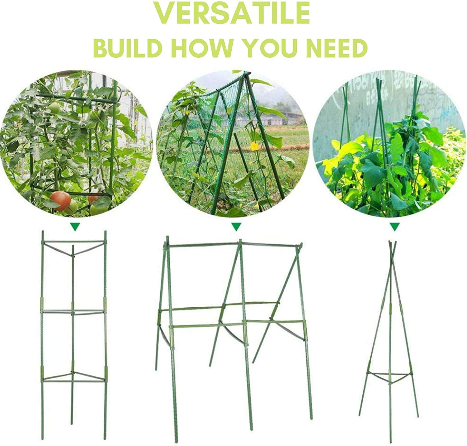 Apoyo para Plantas, Robustos Postes de Soporte para Plantas, Jaula para Plantas de Tomate, Escalada Vegtables, Flowers, Fruit Grow Cage (Tres Grupos)