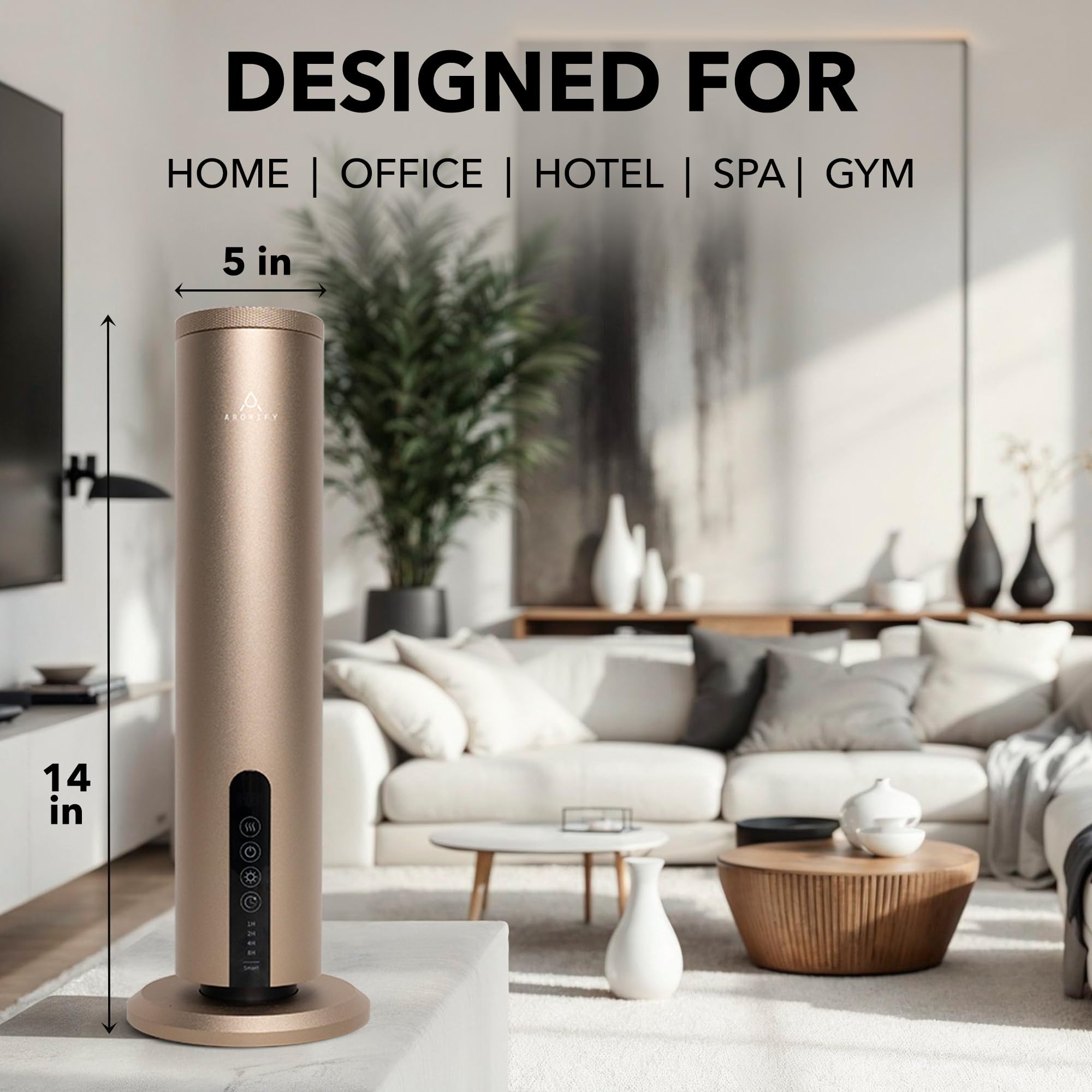 Breeze Difusor sin agua, difusor de aceite de fragancia inalámbrico y recargable con aceites de té blanco y cabaña incluidos, cobertura de 1200 pies cuadrados, control Bluetooth y aplicación