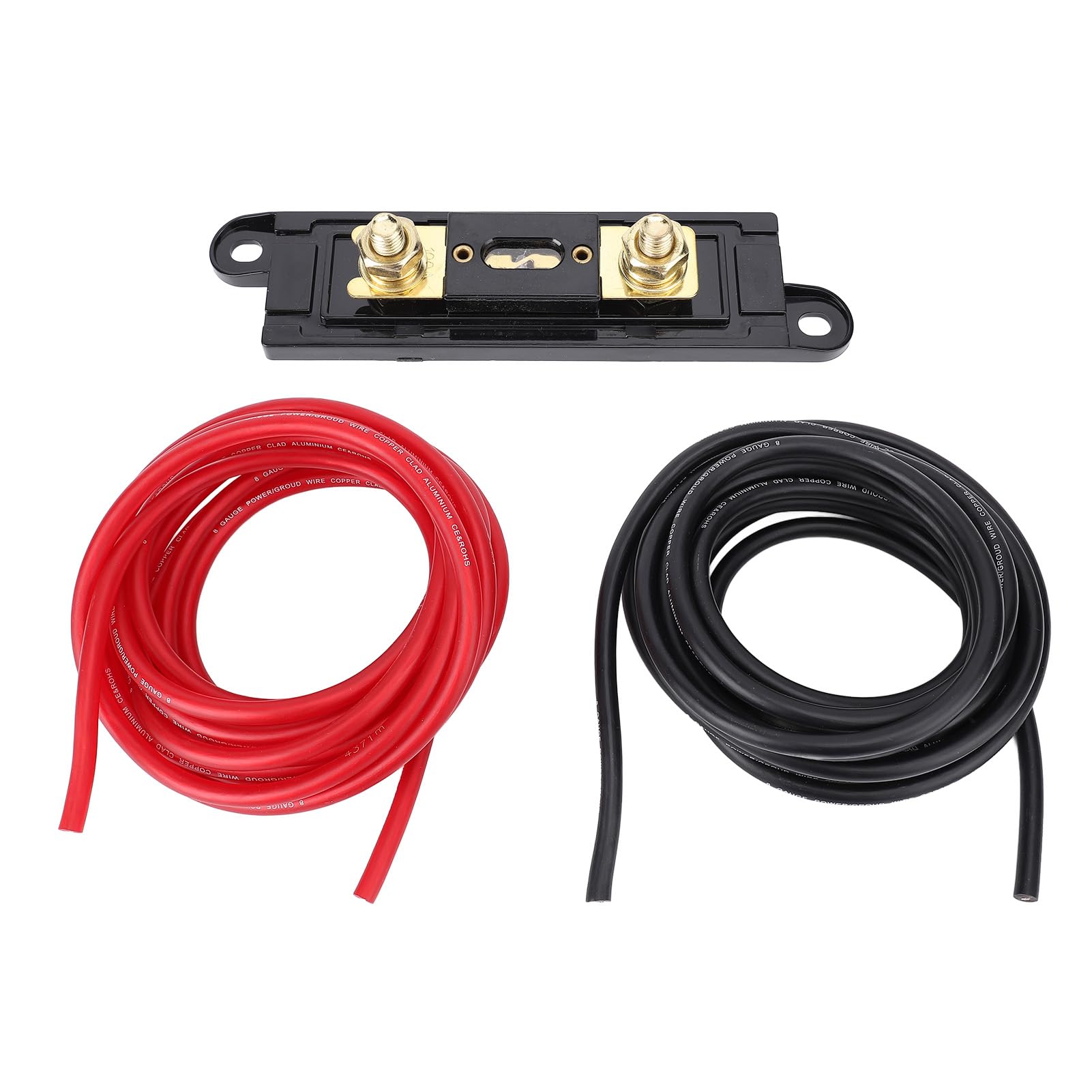 aqxreight Cavo di Messa A Terra di Alimentazione in Alluminio Rivestito in Rame Stabile da 20 Piedi, 8 AWG, con Scatola da 100 A, per Sistemi Audio per Rimorchi per Auto e Altro Cavo 8 AWG di Terra