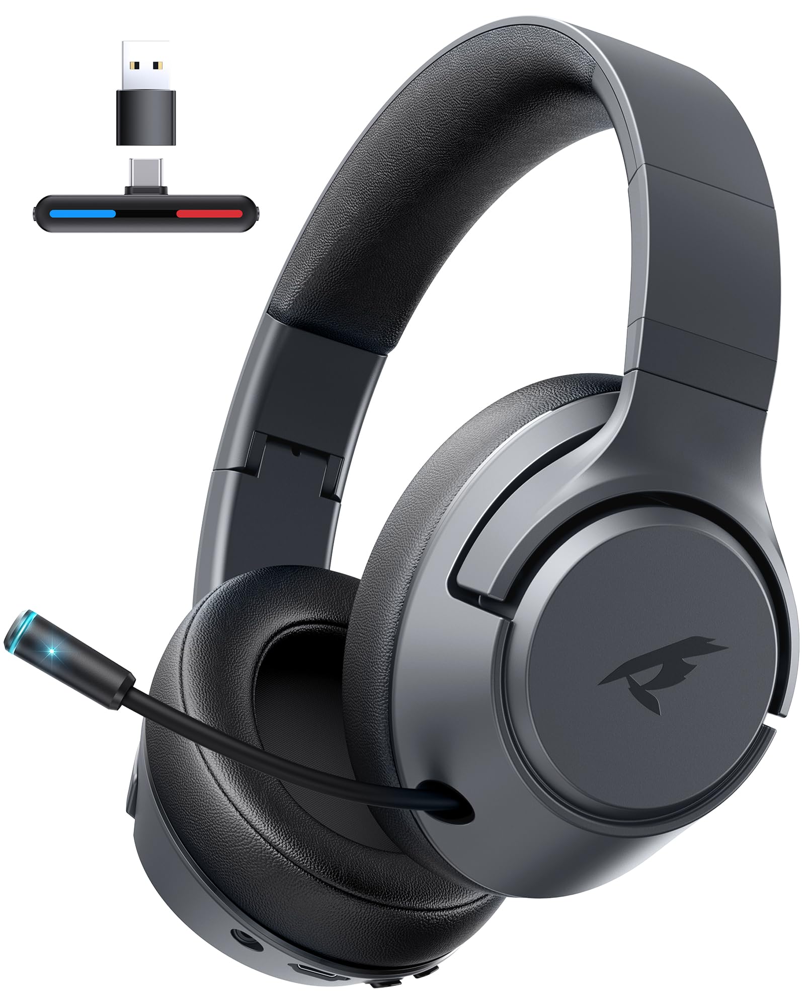 Wireless Gaming Headset for Nintendo USB Type-C，  Bluetooth Gaming Headphones with Noise Cancelling Microphone, 40Hr