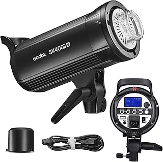 Godox SK400II-V Upgraded Studio Flash Light 400Ws Power 5600±200K Strobe Light Built-in 2.4G Wireless X System with LED Modeling Lamp Bowens Mount Photography Flashes for Wedding Portrait