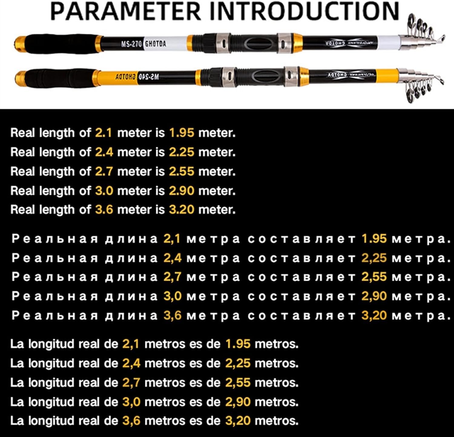 Teleskop Angelrute 2,1 M-3,6 M Reel Combo Angelrute Outdoor Angelrute Geeignet for Fluss Angeln(Black,2.1M Rod with DC1000)
