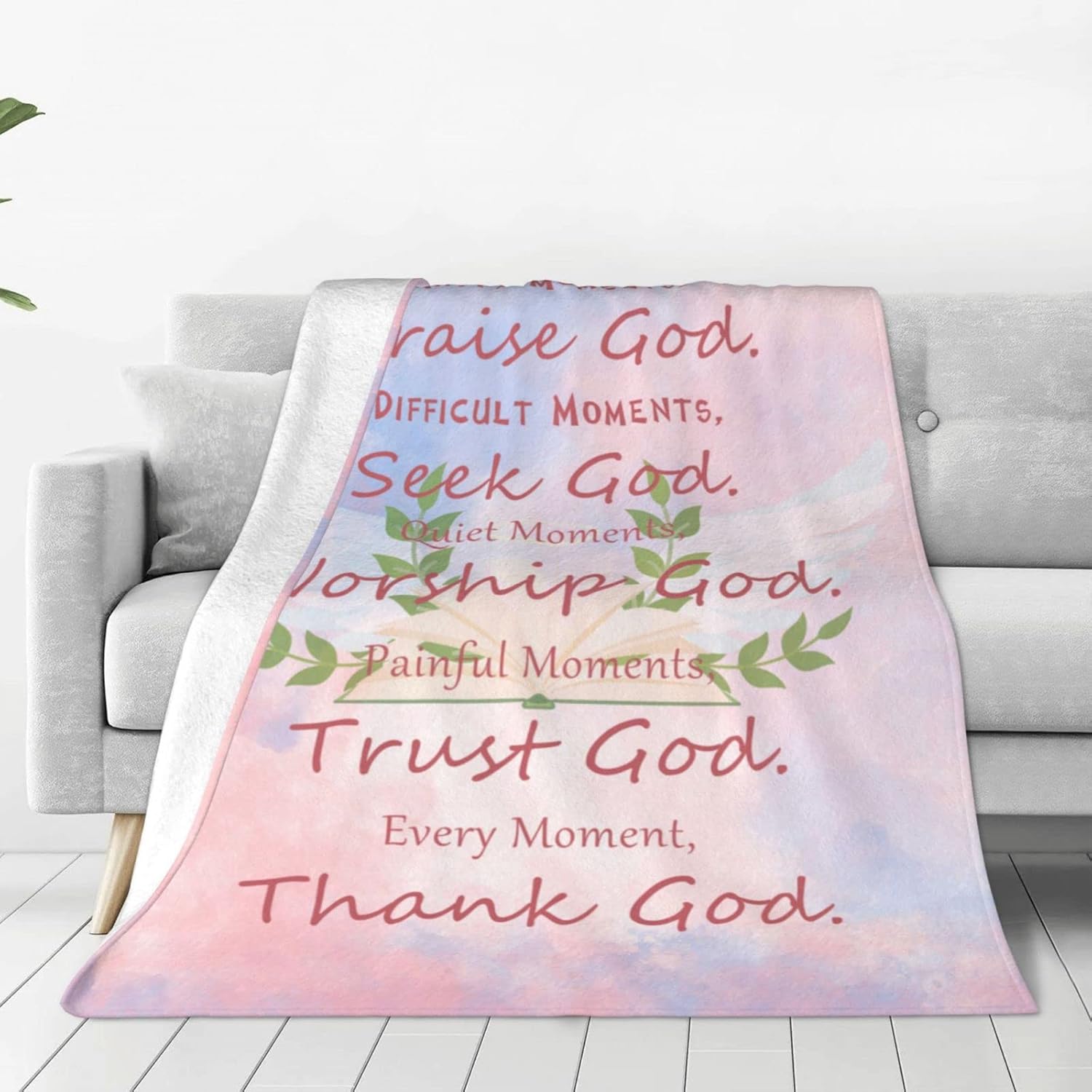 Christian Blanket Inspirational Blanket Throws Plush Fleece