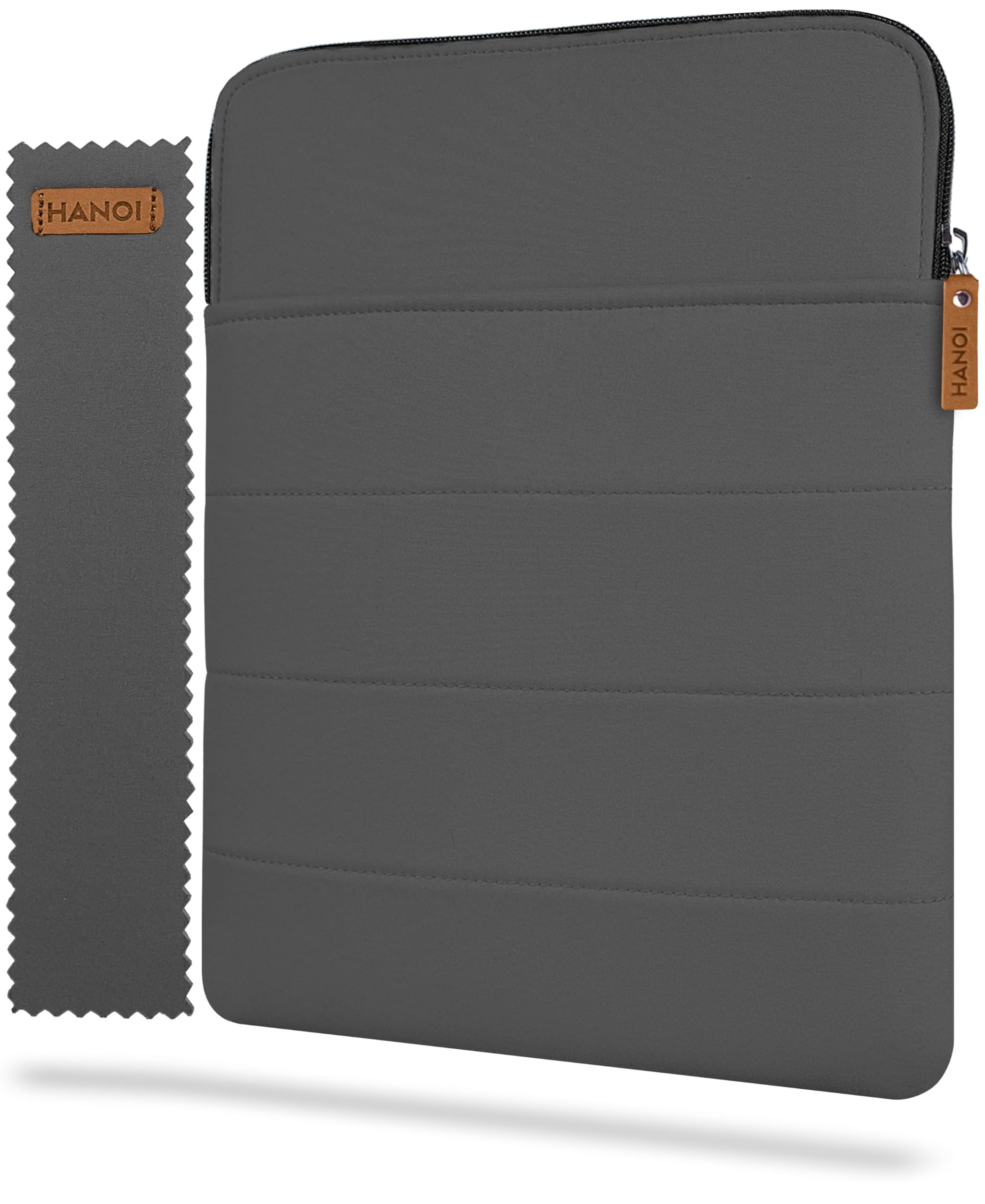 Funda para Libros de Lectura con Cremallera. Funda de Libro Acolchada Grande. Funda Libro Grande. Funda Protectora de Libros de Lectura Hanoi Collection (Gris Oscuro)