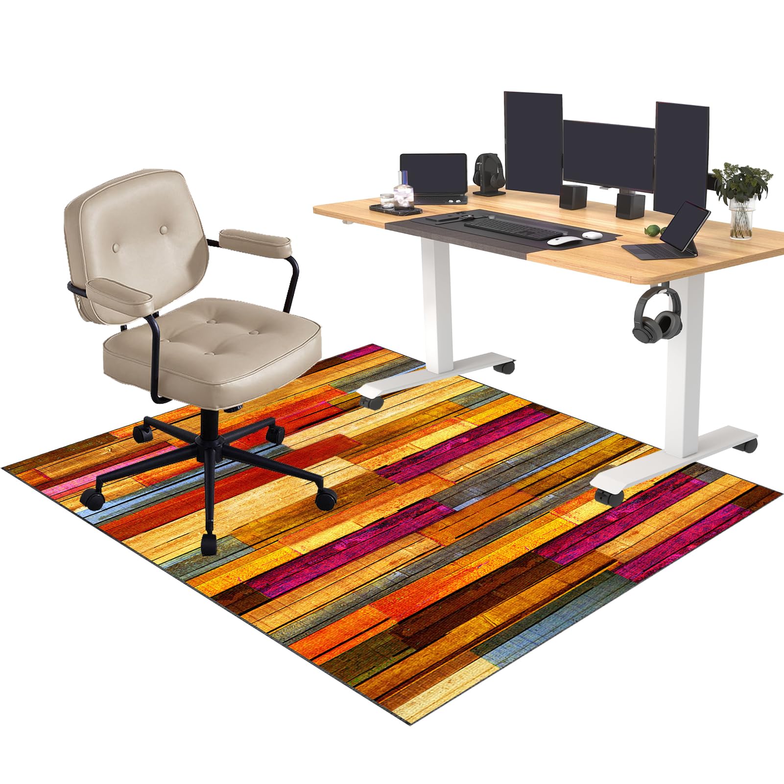 CCTSA 100 x 120 cm Office Chair Mat for Carpeted Floor Floor Protector for Rolling chair Low/No Pile Carpet Protector Chair Mat for Easy Glide Computer Gaming Chair Mat Desk Chair Mat Large