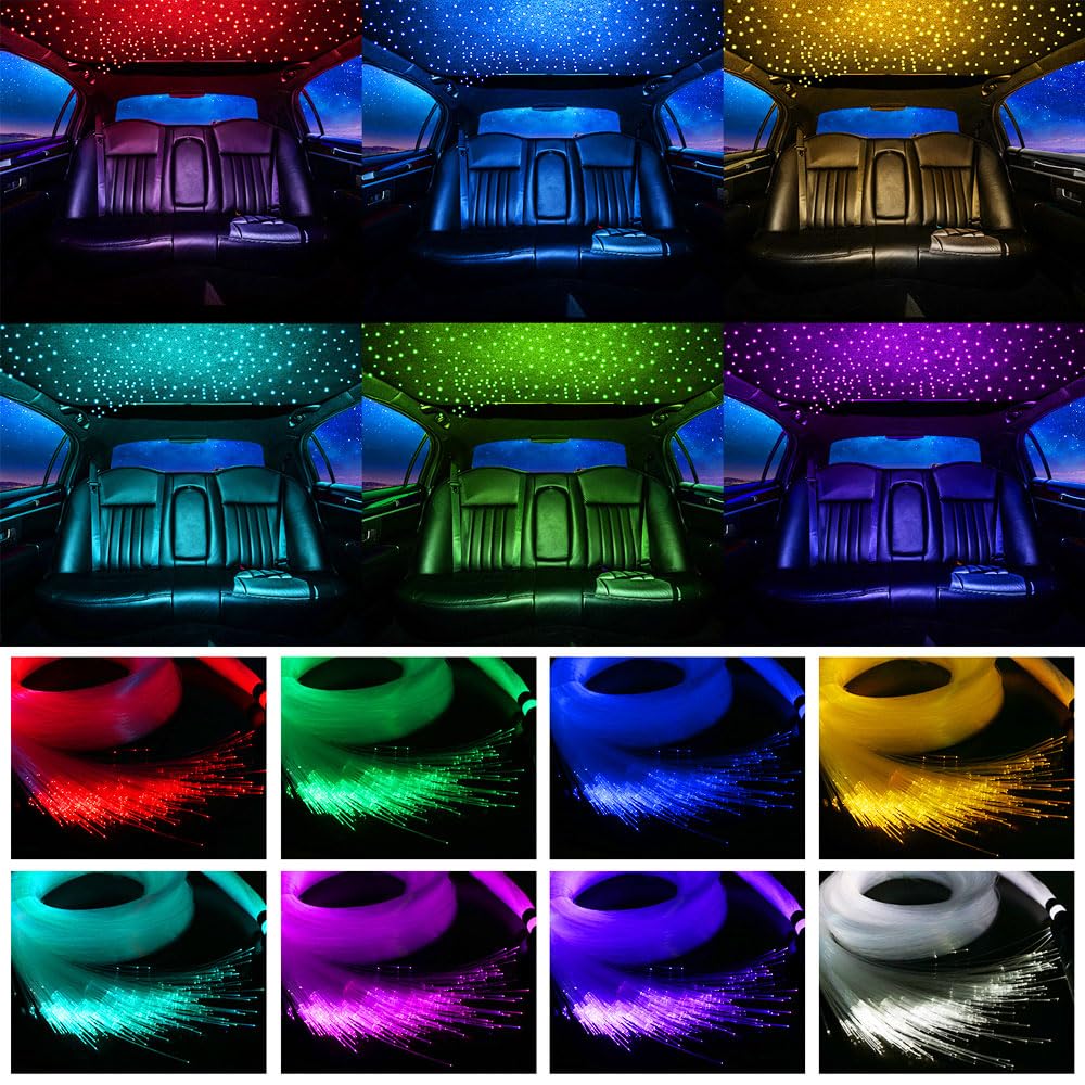 Twinkle Starlight Lot de 500 plafonniers LED à fibre optique 16 W Application et télécommande pour voiture, maison, fête