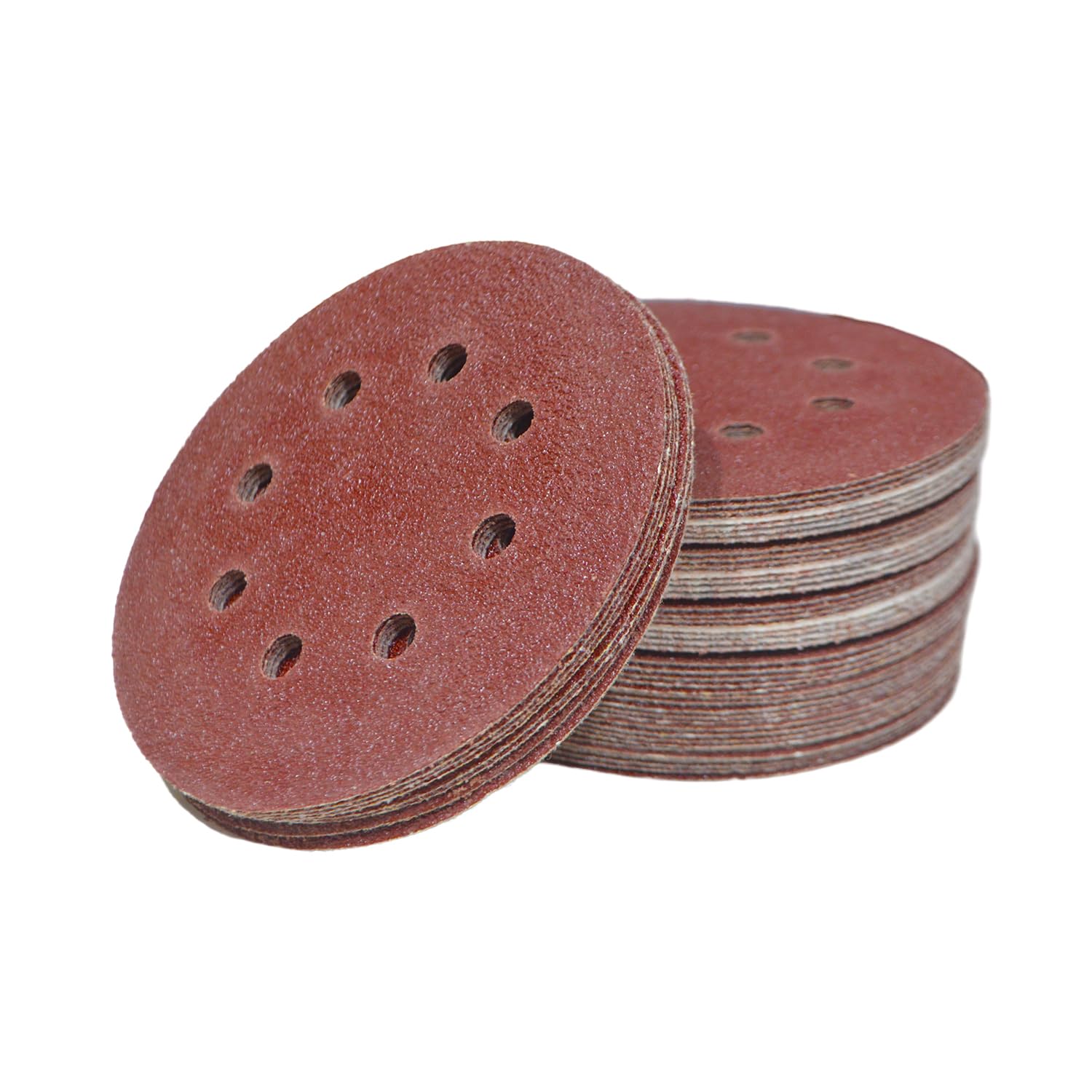 OEM Professional Velcro Sanding Disc, 125mm (5 Inch), GRIT 60, Durable Hook & Loop Sandpaper with 8-Hole Design for Dust-Free and Efficient Sanding, Pack of 100