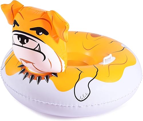 WateBom Tubo de nieve, trineo de nieve inflable para niños o adultos, juguetes de nieve resistentes de 48 pulgadas con dos asas y respaldo cómodo