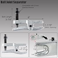 Vista 3 de YSTOOL Juego de herramientas de servicio frontal con separador de rótula automotriz, extractor de extremo de barra de acoplamiento, removedor