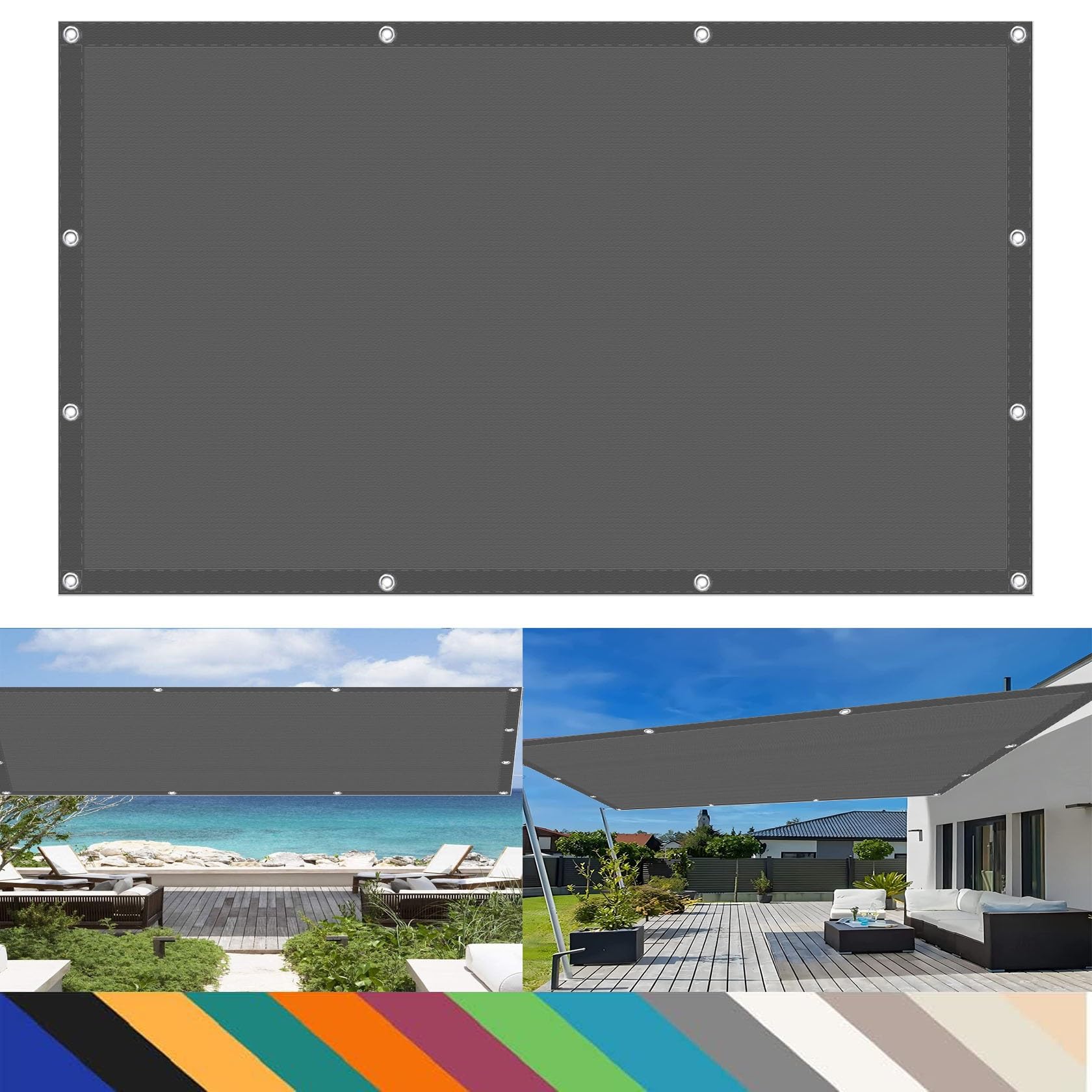 Toile ombrage anti 98% UV et vent pour un été frais sur le balcon