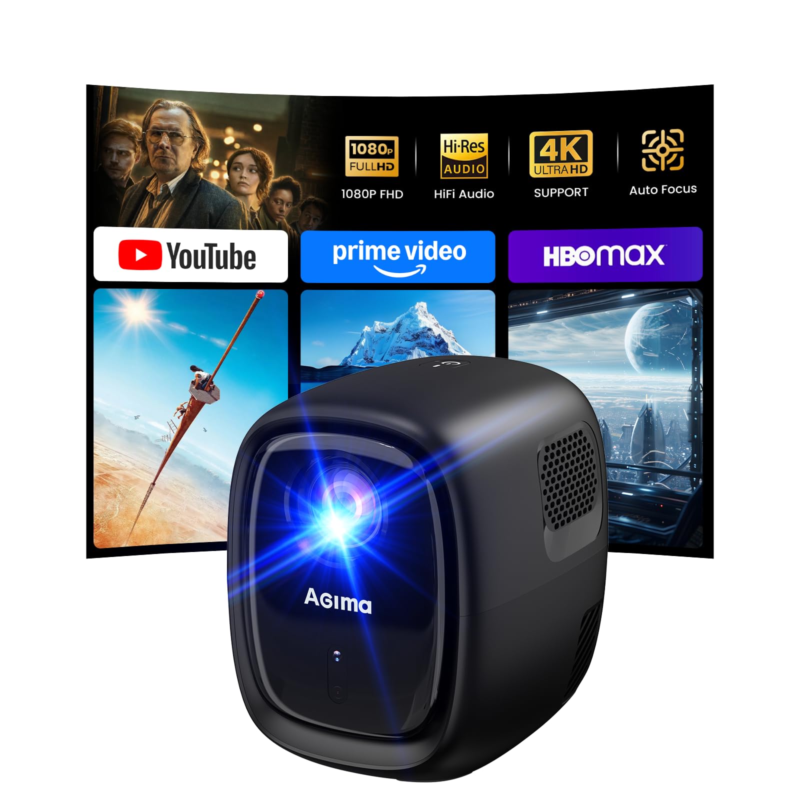 4K Mini Beamer 2026 Neueste Wi-Fi 6 Bluetooth Projektor