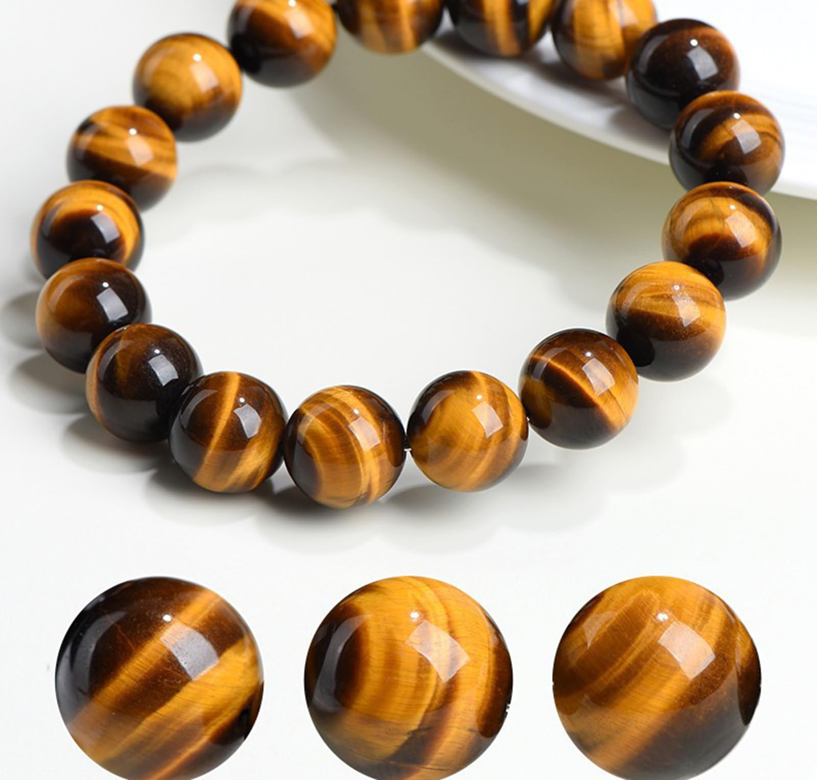 1pc Braccialetto con Pietra preziosa Elasticizzata Naturale Perline guarigione Cristallo energia Chakra del Quarzo Gioielli Donna Regalo di Compleanno Unisex,8mm