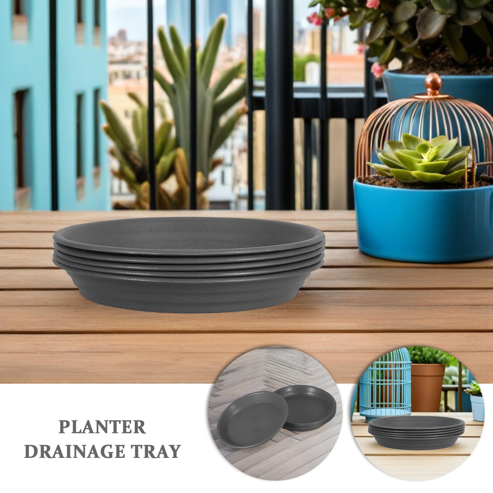Kisangel 15 Platos para Macetas Redondos de Plástico Grueso Bandejas de Goteo para Plantas de 19 CM Soporte Resistente para Interiores y Exteriores Adecuado para Jardín Balcón y Hogar
