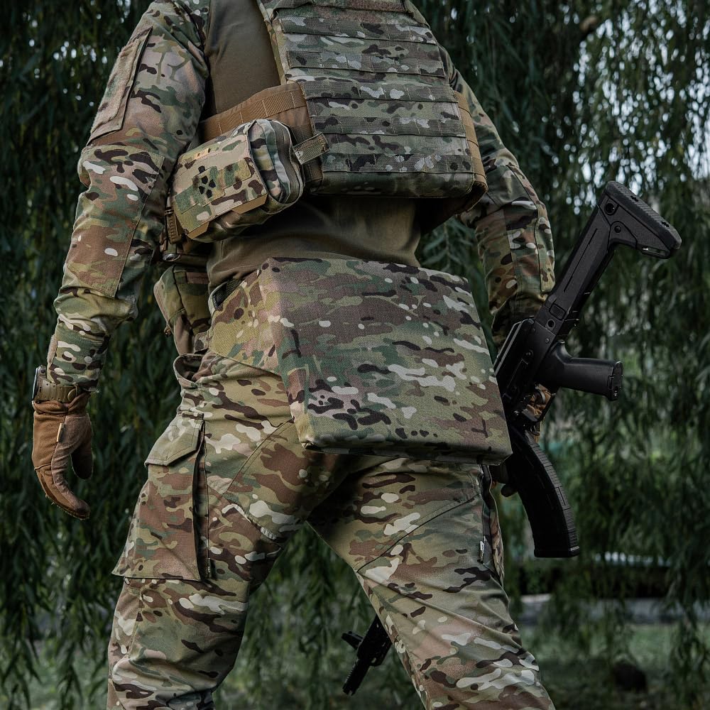 M-Tac Sitzmatte mit Gurt 24x36 cm – Isolierende Outdoor-Sitzunterlage aus Cordura 1000D mit 35 mm Polsterung, Befestigung am Gürtel mit Fastex-Schnalle – ideal für Wandern, Multicam