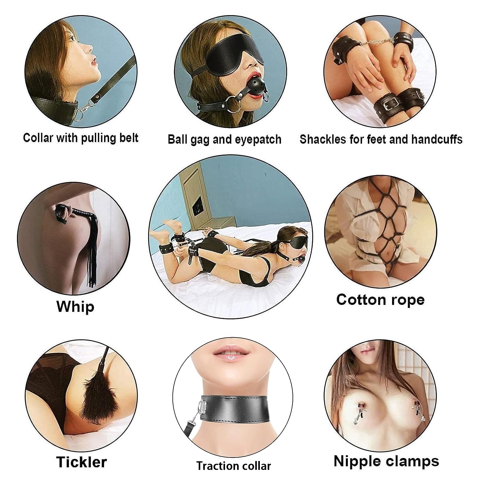 Restraints For Sex Play Set Bondage Kit With Handcuffs, Nipple Clamps, And Straps For Adult Couples From Akgxt, $28.14