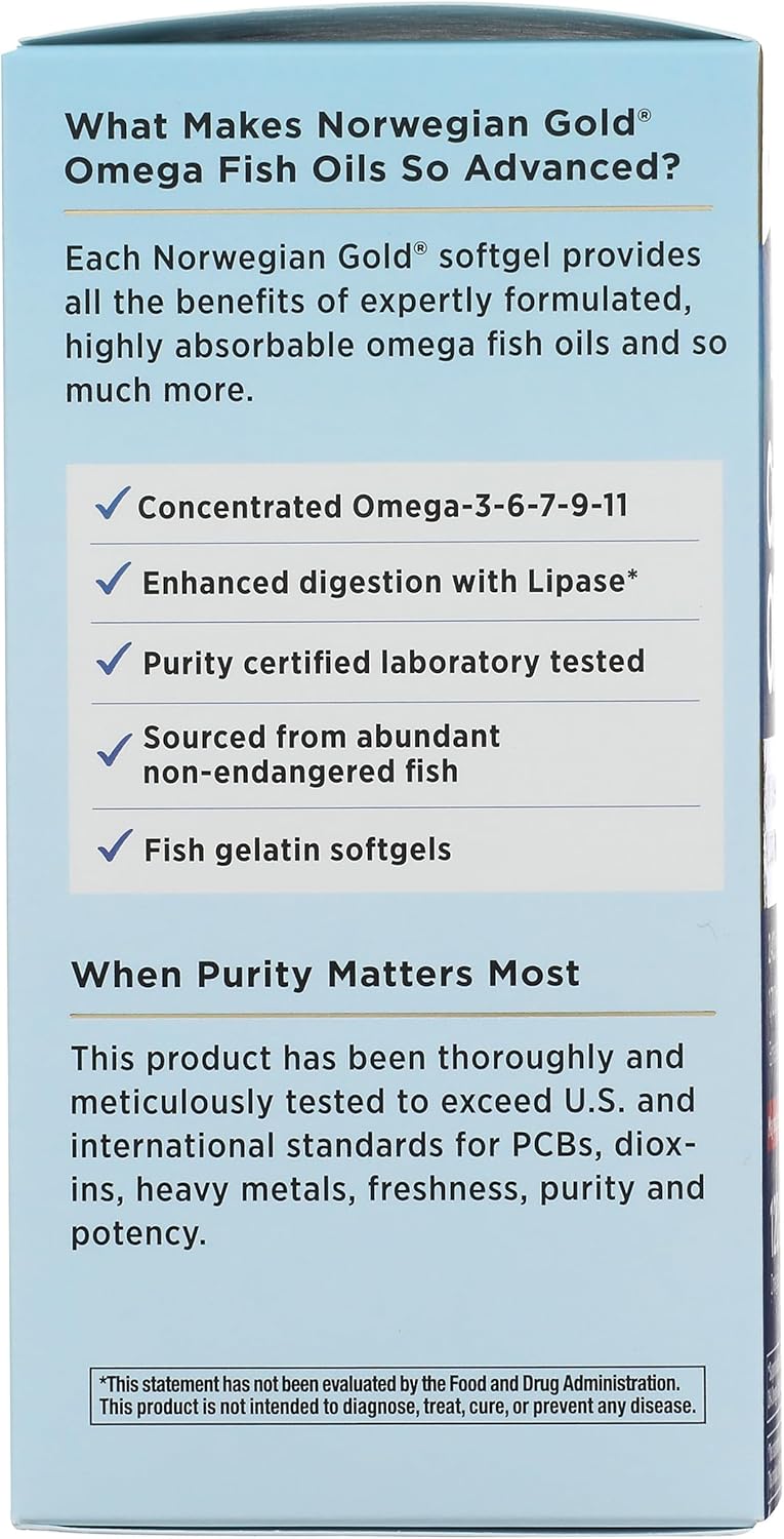 Renew Life Norwegian Gold Critical Omega Softgels, Daily Supplement Supports Heart, Brain and Joint Health, EPA and DHA Omega-3 Fish Oil, Dairy and gluten-free, 850 Mg 120 Count