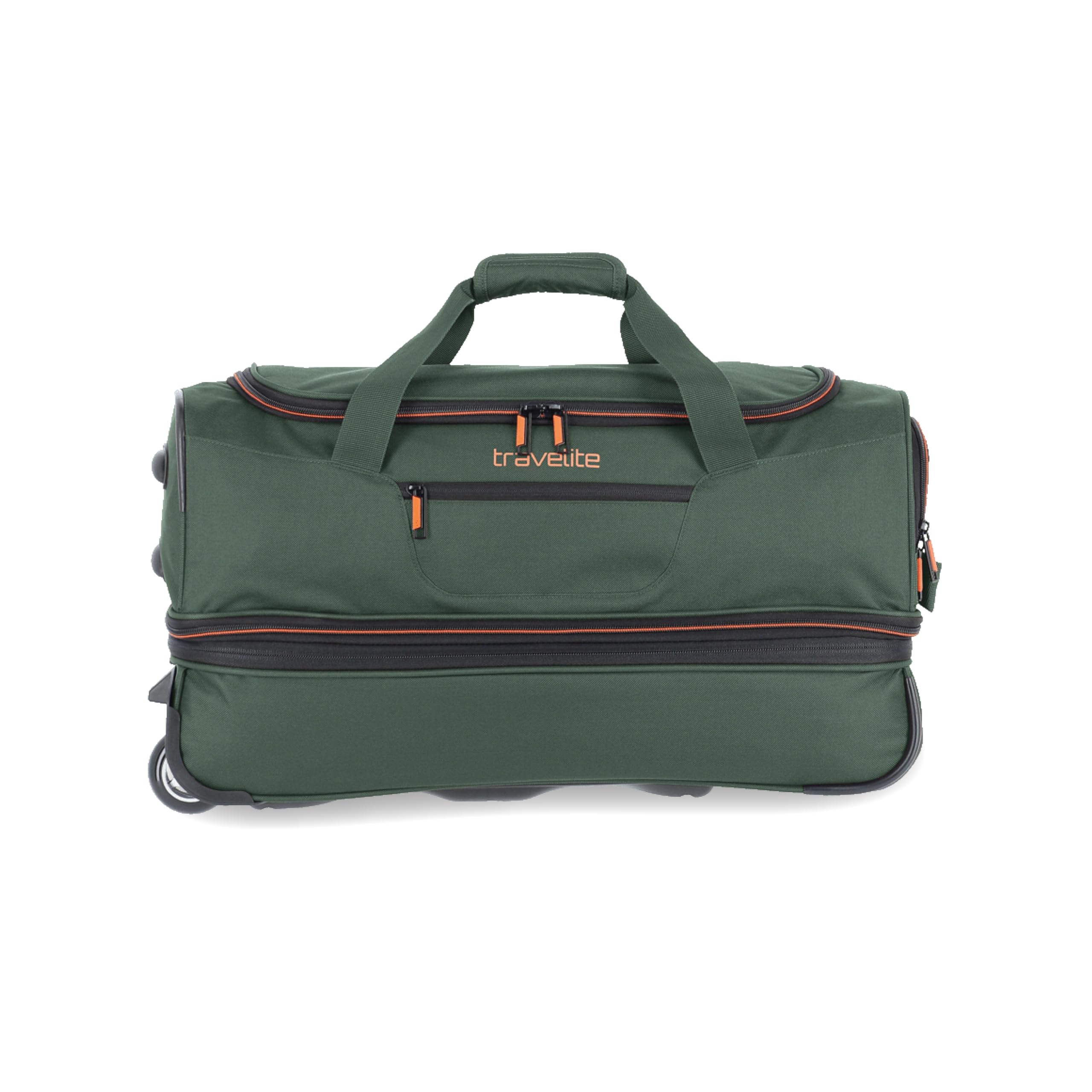 Travelite Trolley Reisetasche mit Rollen mittelgroß, erweiterbar, Basics, Weichgepäck Rolltasche mit Dehnfalte, 55 cm, 51-64 Liter