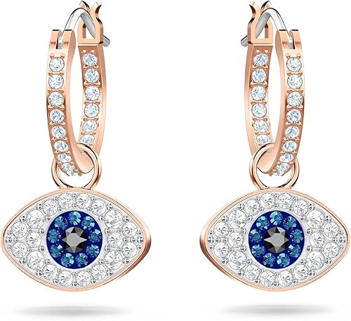 SWAROVSKI Colección simbólica de joyería de cristal de mal de ojo, con collares, aretes y pulseras, Cristal, oro rosa, cristal