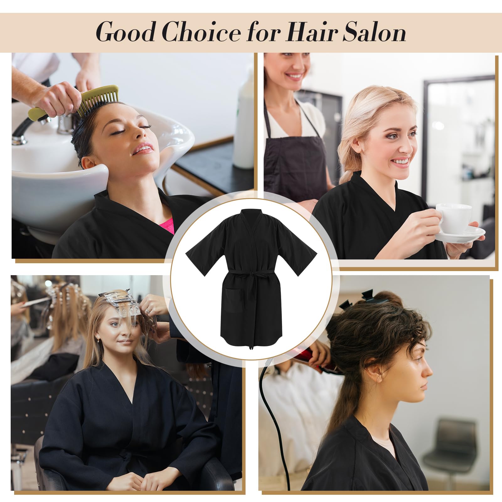 Toulite 6 Stück Salon-Kleid, Friseursalon, Kittel, Umhang, Haarschnittumhang, Salon-Bademäntel für Kunden, Friseurschürze, Abdeckung