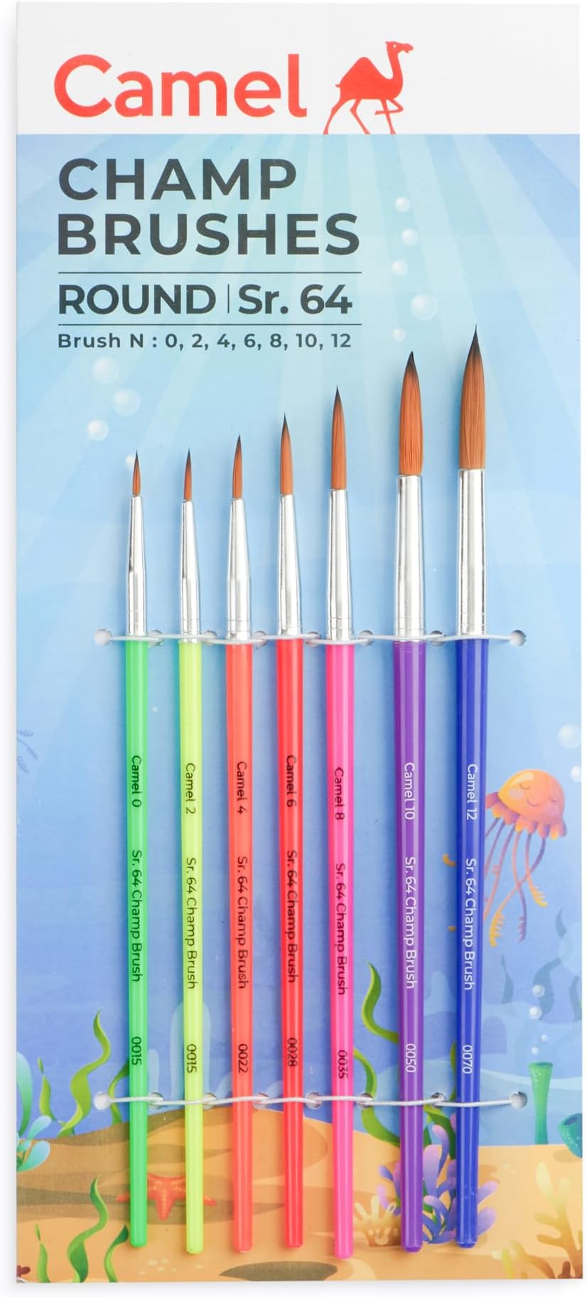 Camlin Champ Round Brush Set - Pack of 7 (Multicolor)