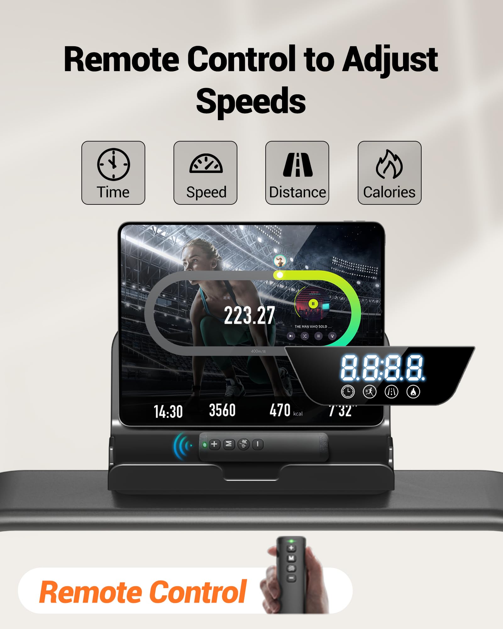 LONTEK Tapis roulant con inclinazione del 19%, tapis roulant elettrico salvaspazio da 1 a 5 km/h, tapis roulant con motore silenzioso da 3,0 CV e tripla ammortizzazione, carico massimo di 136 kg