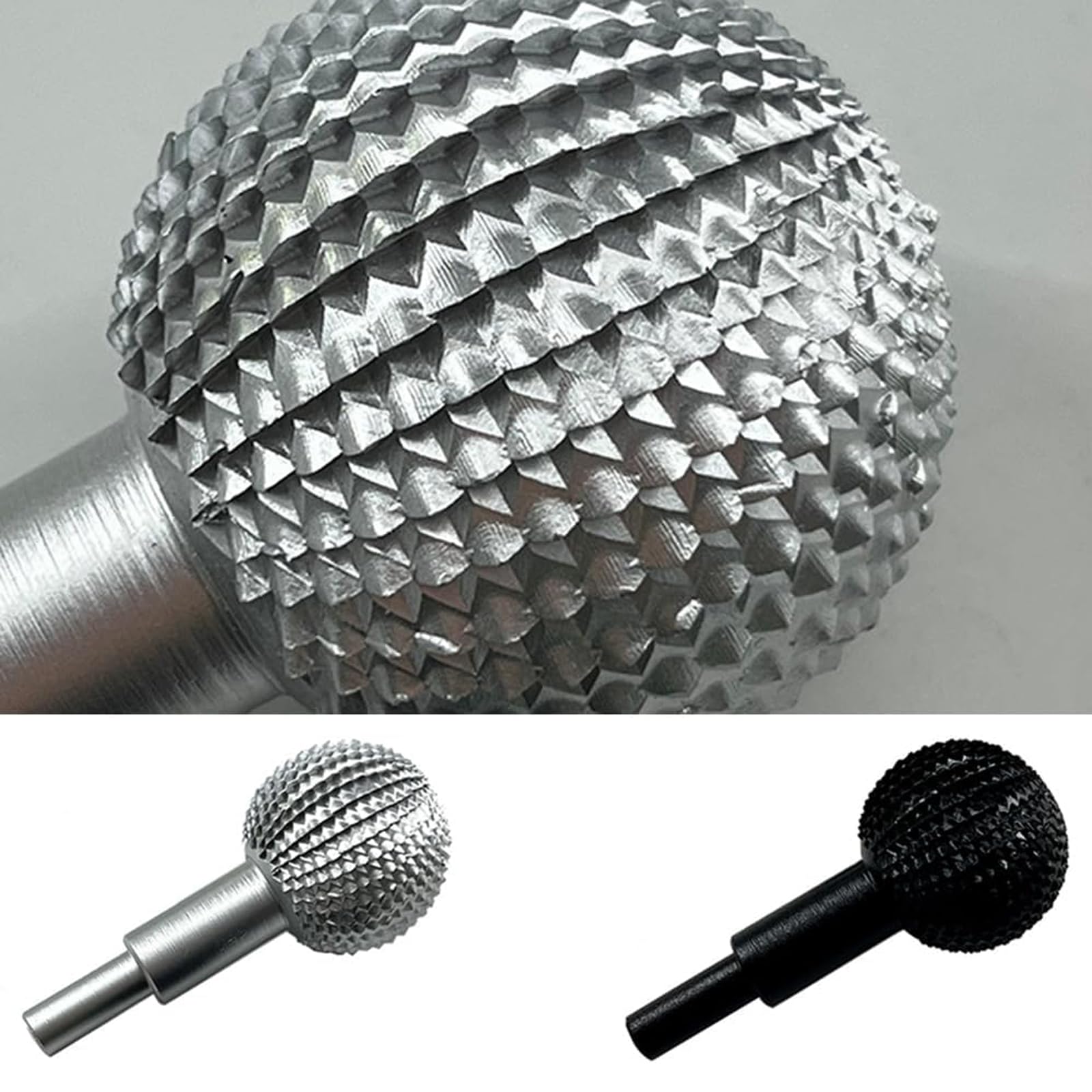 Gouge à bille pour sculpture sur bois, tête de ponçage à bille pour sculpture sur bois et ponçage, coupeur sphérique, diamètre 40 mm, râpe à bille (argenté)