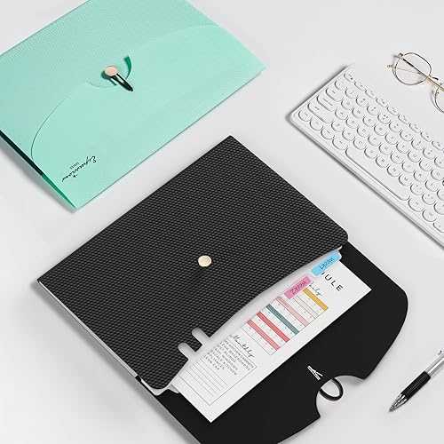 Miniatura 6 de Sooez Carpeta de archivos expandible de 7 bolsillos, organizador de archivos de acordeón premium, carpetas tamaño carta para documentos, elegantes