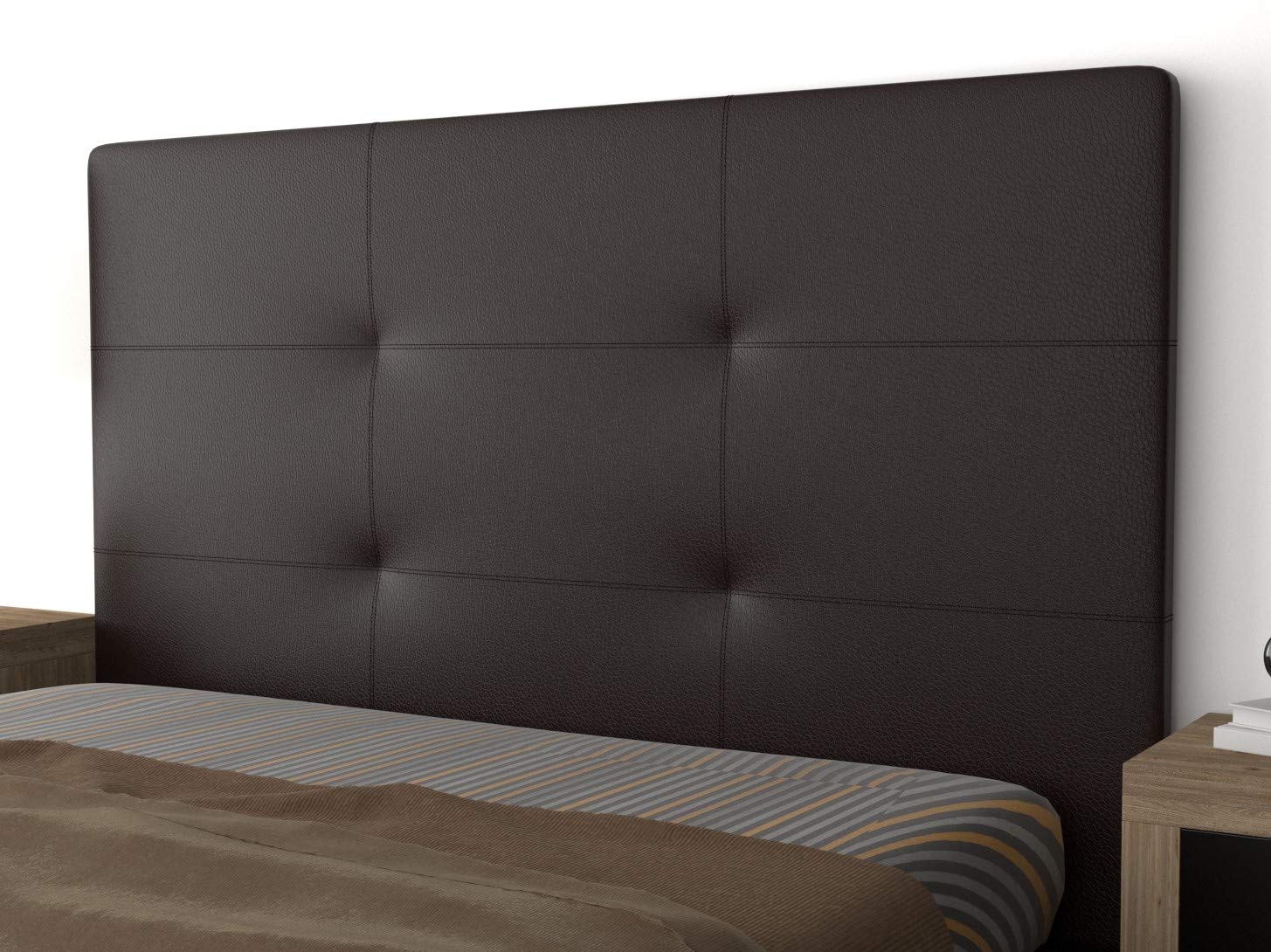 LA WEB DEL COLCHON Cabezal Cama Andrea Tapizado Acolchado 8 cm con Fijación a Pared – Cabecero de Cama Suave y Elegante – Cama de 80 (90 x 70 cms) Blanco Polipiel – Cabeceros Acolchados — view 53