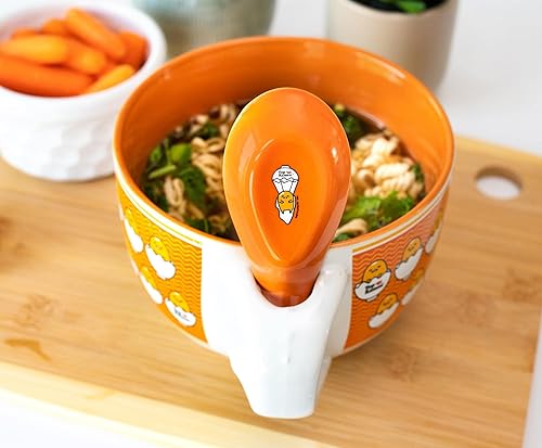 Miniatura 6 de Sanrio Gudetama x Nissin Top Ramen - Taza de sopa de cerámica de 24 onzas con cuchara | Tazón para helado, cereales, avena | Taza de café grande