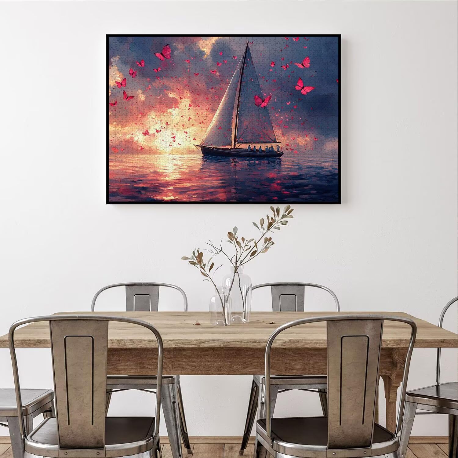 Puzzle 1500 Teile für Erwachsene, 3D Puzzle Segelboot Holzpuzzles, n-168 | Puzzlematte Schmetterling, Heimunterhaltung, Entspannung Meditationspuzzle, Impossible Klassische Jigsaw Puzzles, Home Decor
