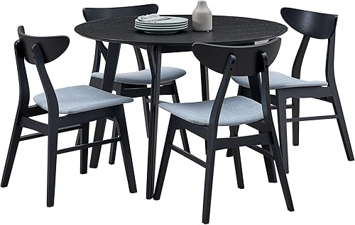 Miniatura 12 de Dining Chairs Set of 2, Modern Soft Upholstered Kitchen Side Chairs with Wooden Frame, Table & Chair Sets for Dining Room, Living Room, Black,Negro