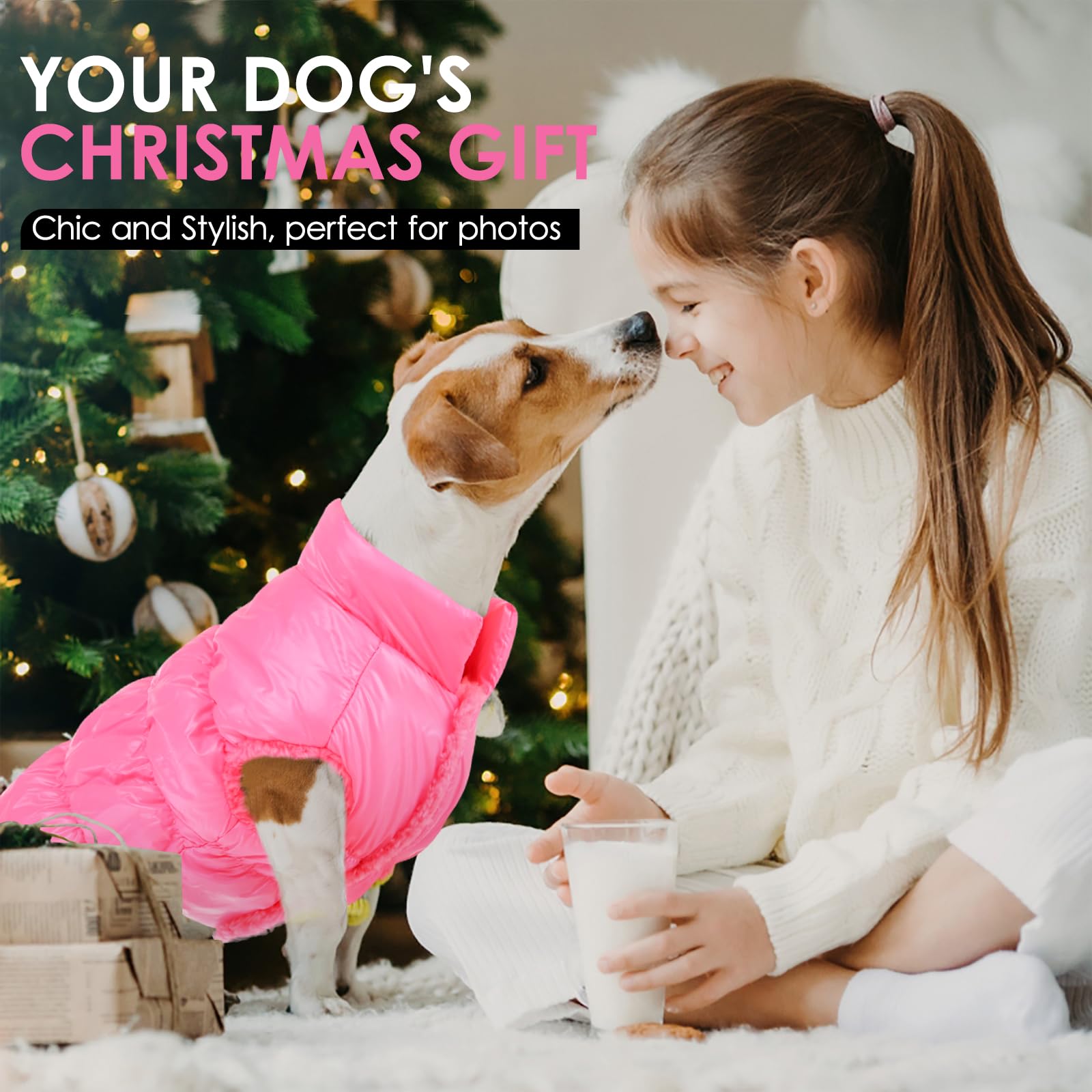 AOFITEE Abrigo de invierno para perro impermeable a prueba de viento, chaleco para cachorros de forro polar, chaqueta acolchada cálida para perros pequeños y medianos