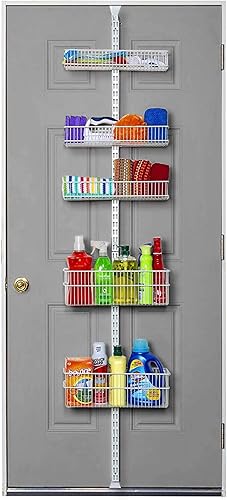 Allspace by Alltrade 240077E - Resistente organizador de despensa para colgar en puerta (5 canastas de alambre)